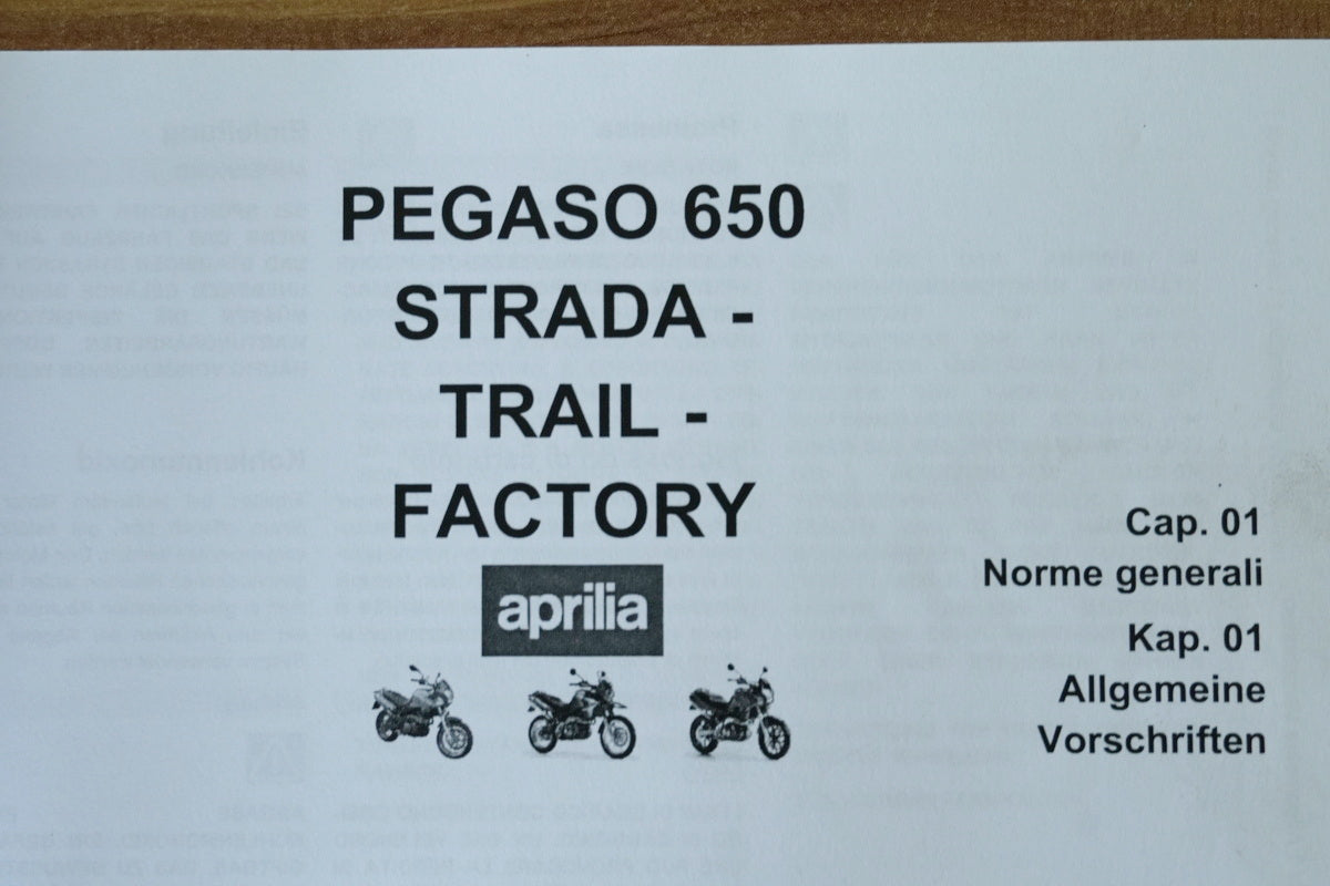 Aprilia Pegaso 650 Strada Bedienungsanleitung Handbuch Betriebsanleitung original