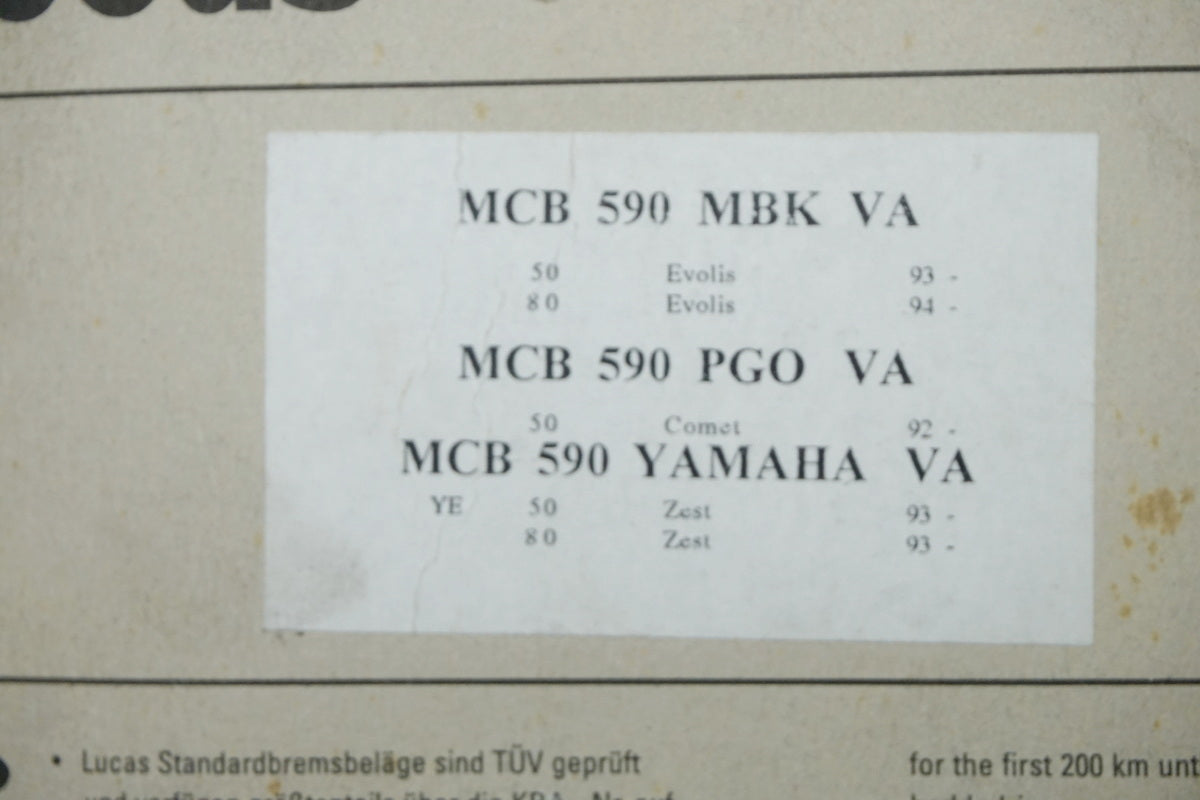 Pastillas de freno Lucas MCB590 originales con ABE Hyosung Yamaha - NUEVO