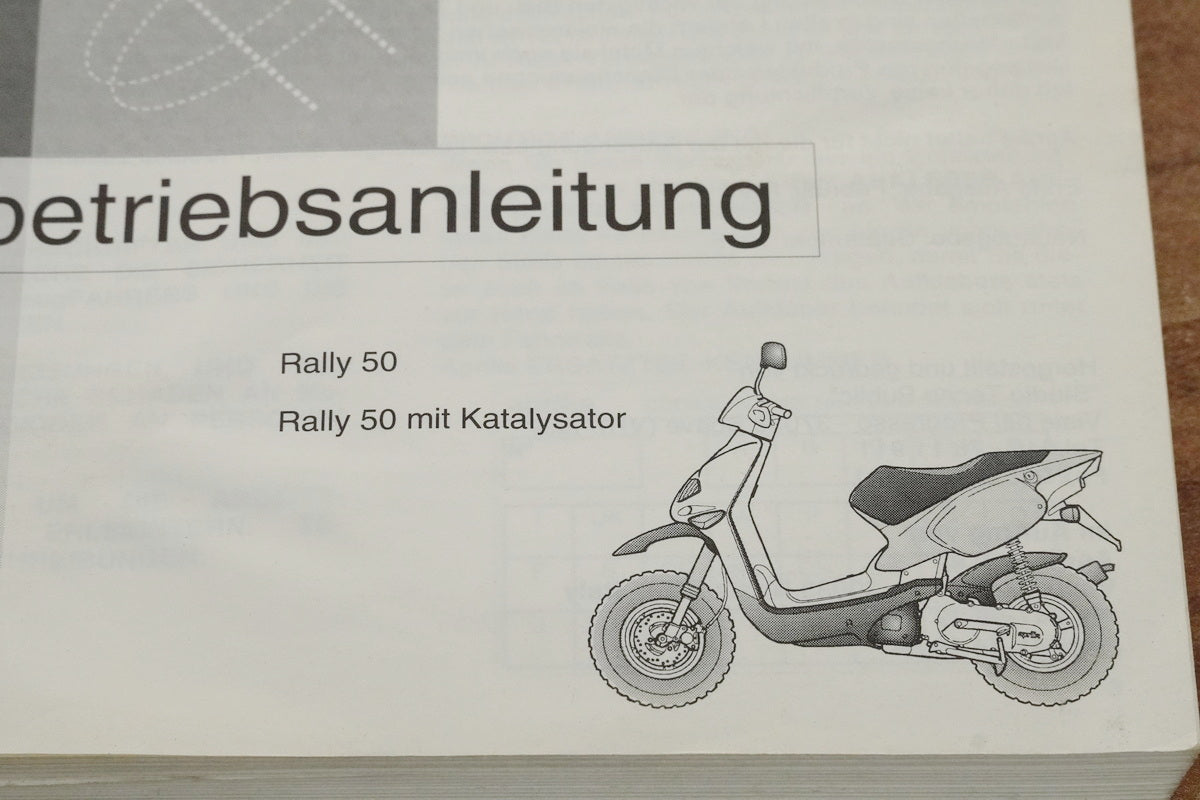 Aprilia Rally 50 Betriebsanleitung Handbuch Bedienungsanleitung