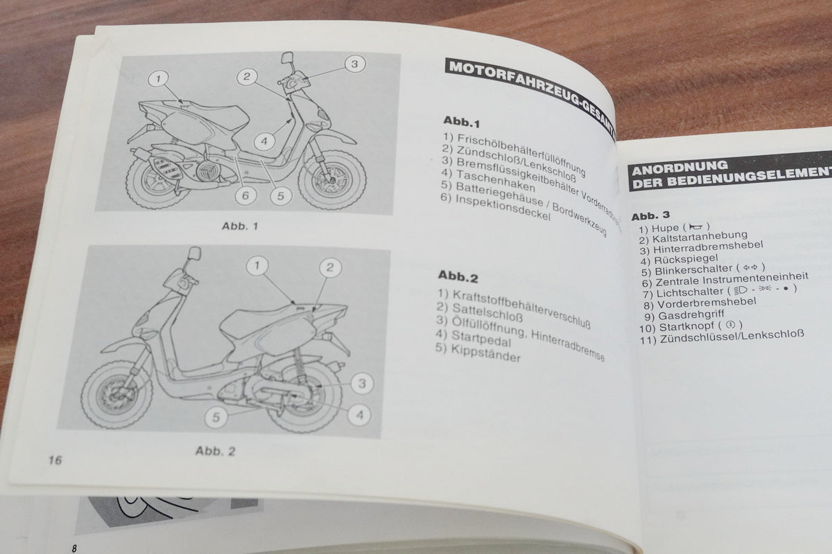 Aprilia Rally 50 Betriebsanleitung Handbuch Bedienungsanleitung