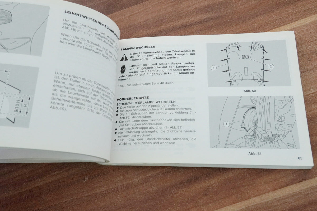 Aprilia Rally 50 Betriebsanleitung Handbuch Bedienungsanleitung