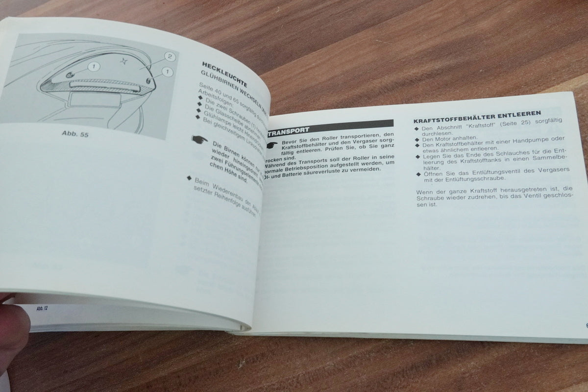Aprilia Rally 50 Betriebsanleitung Handbuch Bedienungsanleitung