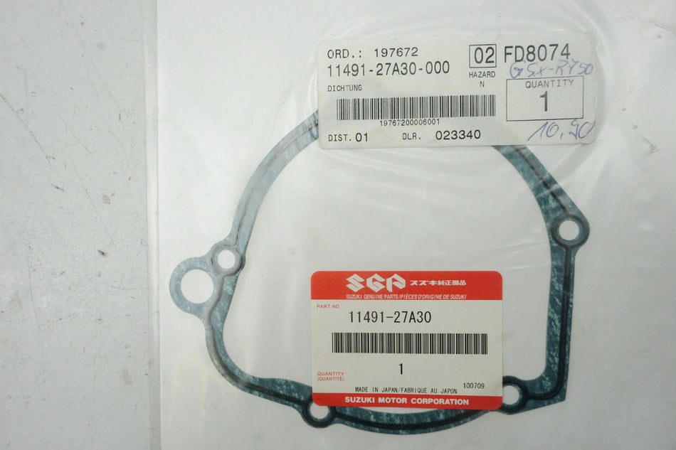 Suzuki Junta de tapa de encendido, tapa de motor derecha 11491-27A30 original GSF GSX - NUEVA