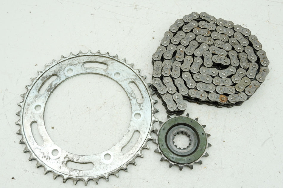 KAWASAKI ZZR 1100 D ZXT10D Kit de piñón de cadena, plato y cadena, SÓLO 7932 km