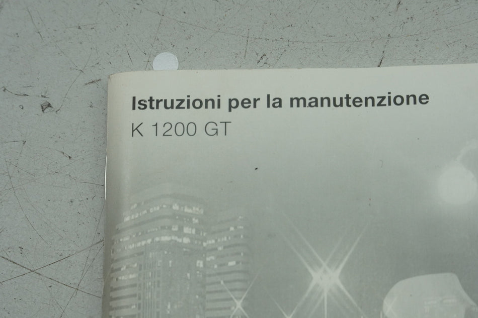 BMW K 1200 GT K12 Instruzioni per la manutenzione Wartungsbuch - italienisch