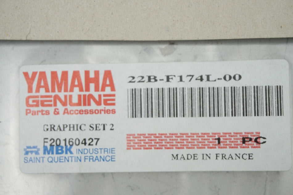Yamaha Adhesivo Pegatina para Tanque Set derecho blanco - 22B-F174L-00 WR125 R - NUEVO