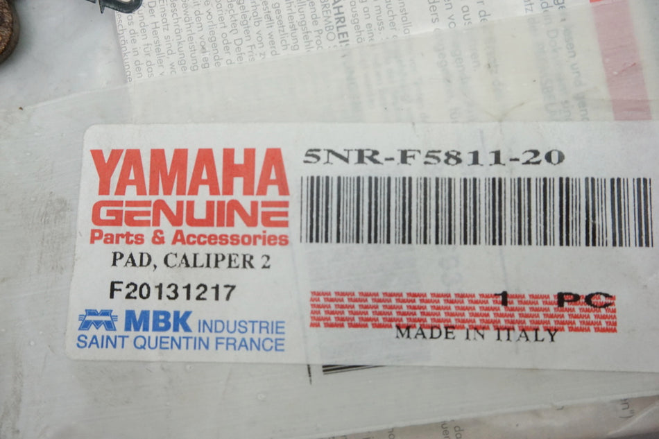 Yamaha Bremsbeläge Bremsklötze original 5NR-F5811-20 YP125 - NEU