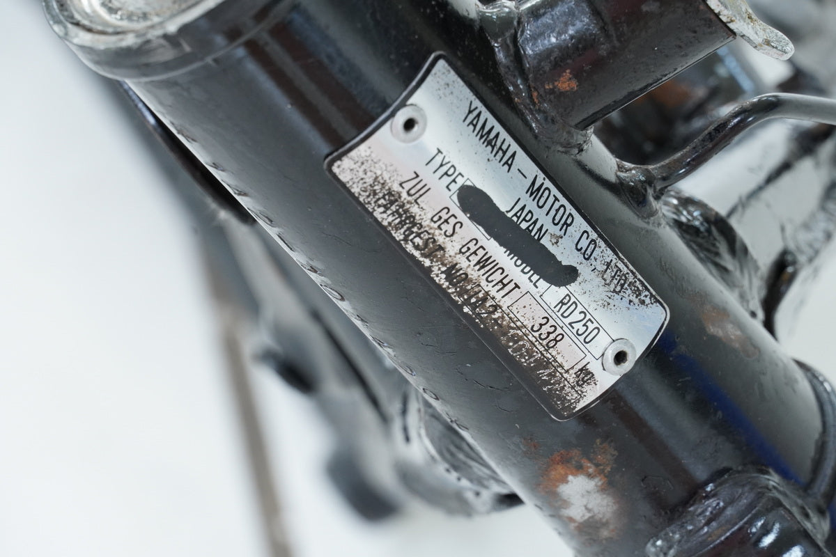 YAMAHA RD 250 1A2 Frame & Title Documents - accident-free