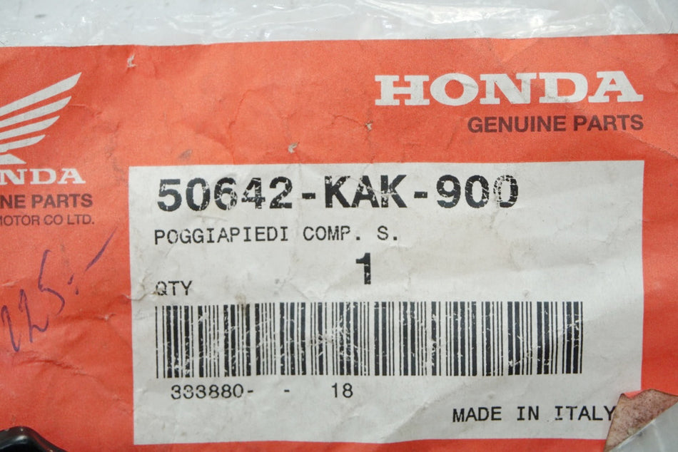 Honda Footrest Rider Left Footrest Original 50642-KAK-900 CLR CRM - NEW