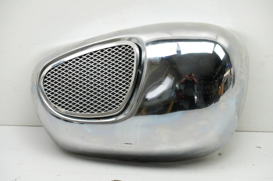 YAMAHA XV 750 4PW VIRAGO Tapa filtro de aire derecha Cubierta Cromo Tapa Embellecedor Huevo