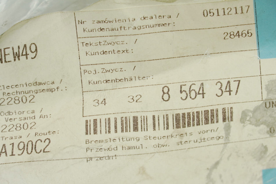 BMW F 750 GS K80 F 850 K82 900 Bremsleitung Steuerkreis vorn Bremsschlauch NEU