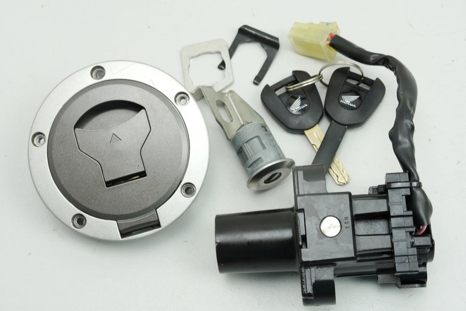 HONDA CB 125 R JC91 Juego de cerraduras original, cerradura de encendido, tapa de combustible, 2 llaves