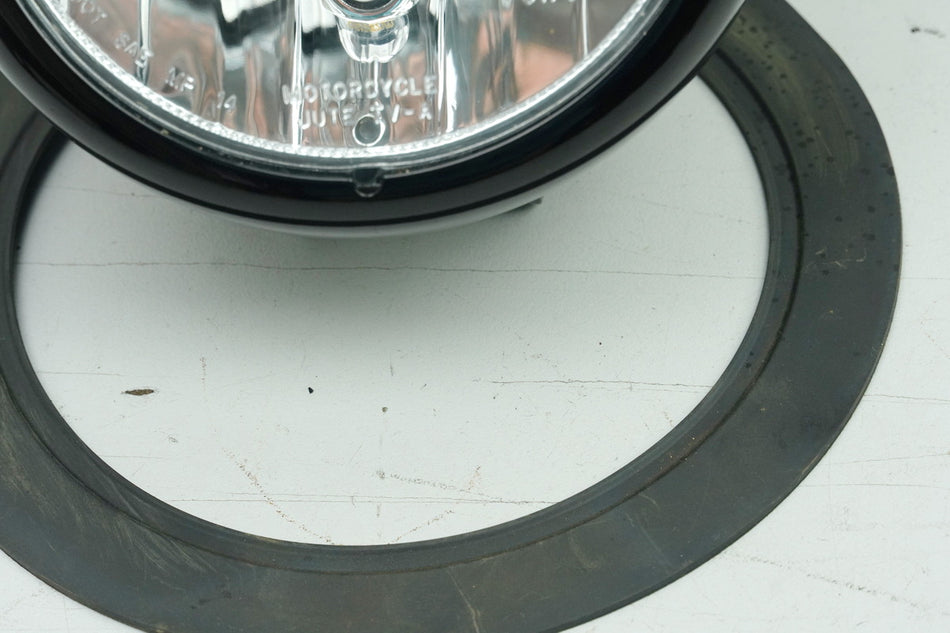Faro original Indian Scout Bobber Carcasa negra Vaso de lámpara