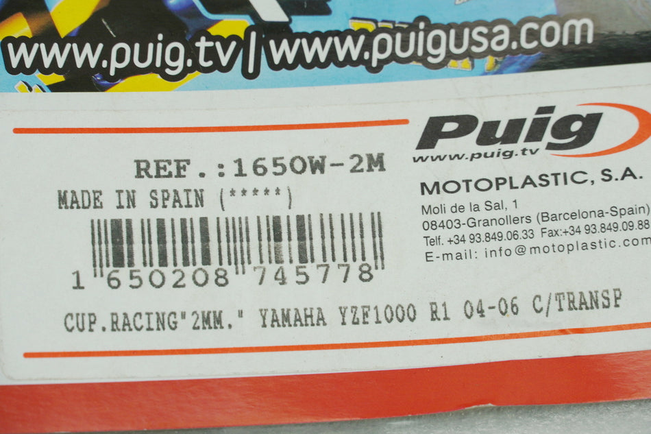 Cúpula Yamaha R1 RN12 Puig Cup Racing 1650W-2M Pantalla Careado