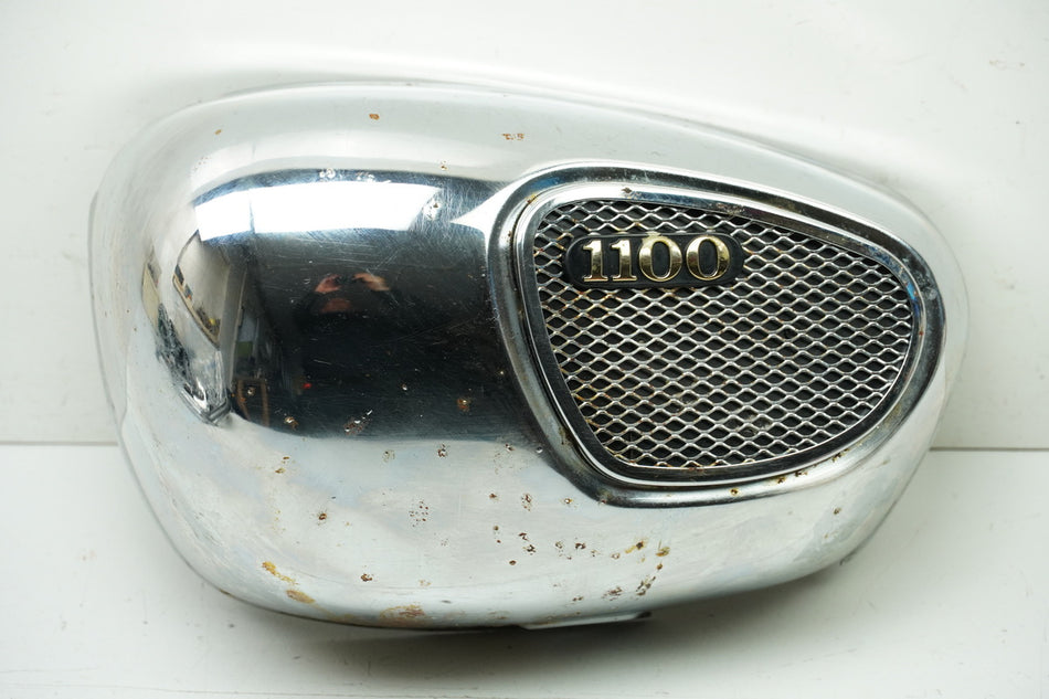 YAMAHA XV 1100 3LP VIRAGO Tapa Airbox izquierda Cubierta Cromada Tapa Embellecedor Huevo
