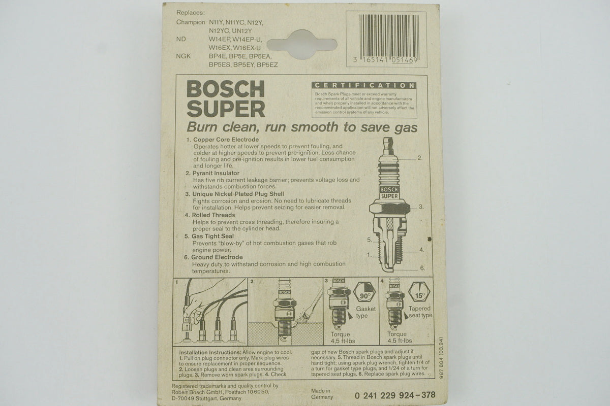 Bujía Bosch W8DC 4 Unidades Bujías - BP5ES - NUEVO