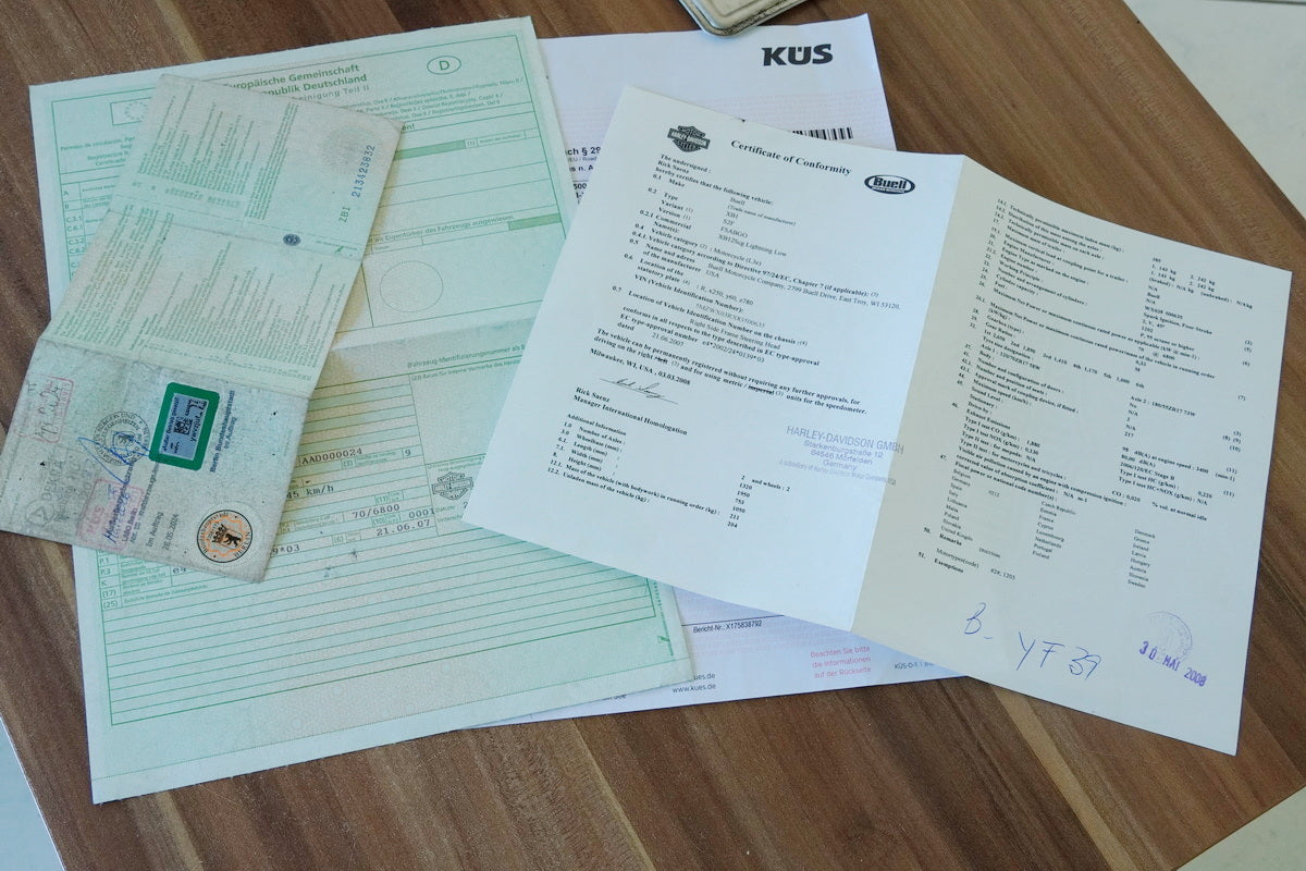 BUELL XB12 SCG XB1 S2F LIGHTNING LOW chasis y documentación COC - Informe de medición