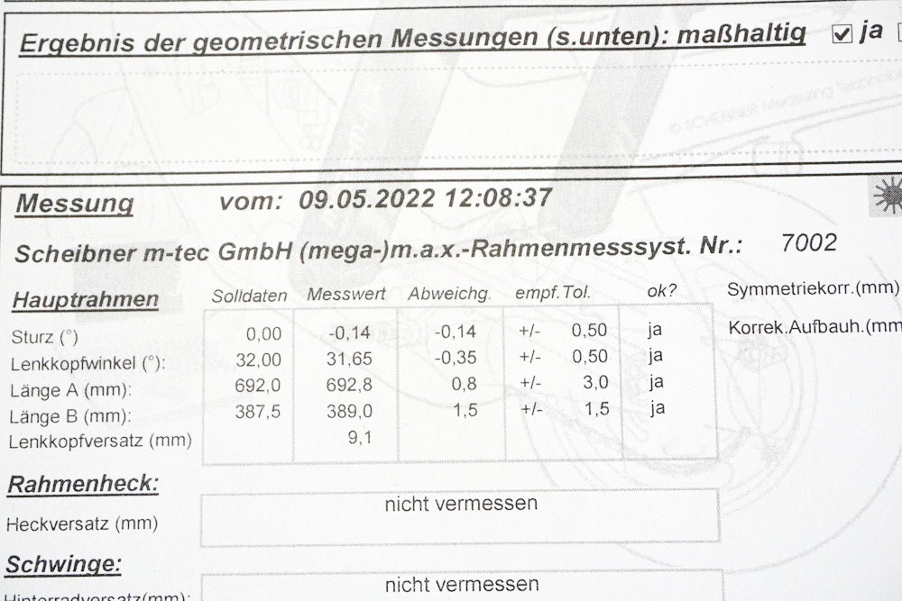 DAELIM VL 125 FI DAYSTAR BA1 Rahmen & Brief COC Unfallfrei Vermessungsprotokoll
