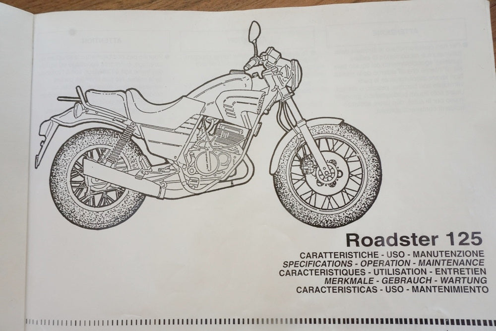 CAGIVA ROADSTER 125 Manual de instrucciones Manual del conductor