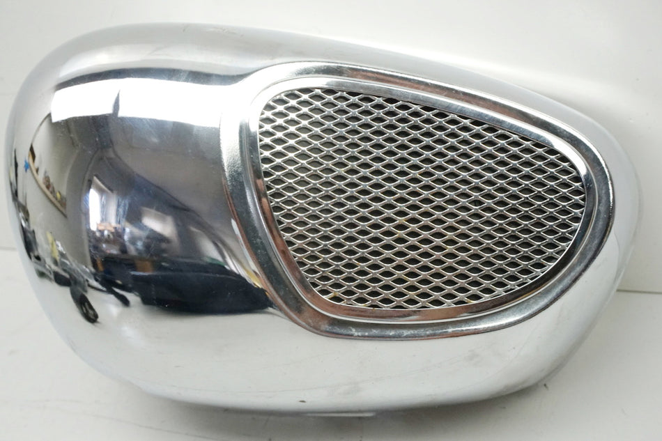 YAMAHA XV 750 4PW VIRAGO Cubierta caja del filtro de aire izquierda Tapa cromo Embellecedor Huevo