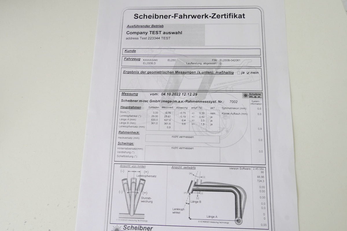 KAWASAKI EL 250 B ELIMINATOR Frame & Title Frame Survey Report