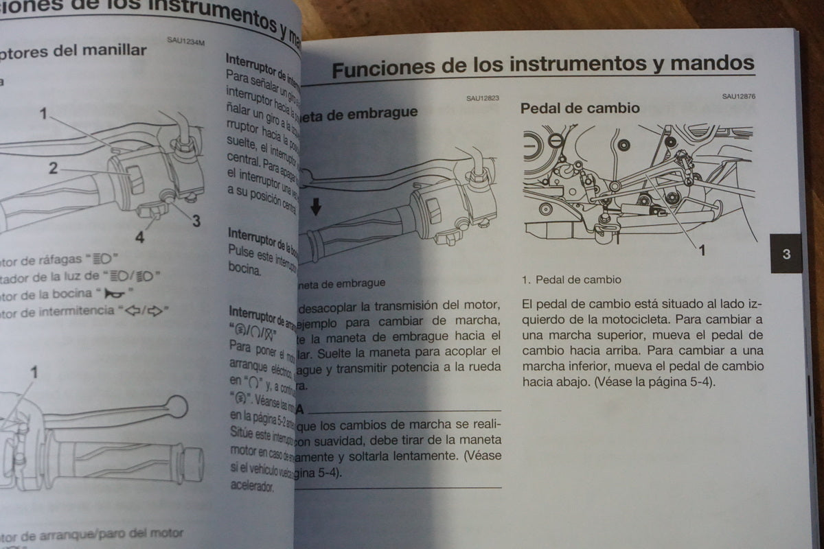 YAMAHA MT 125 A RE39 Bedienungsanleitung Handbuch Betriebsanleitung - spanisch