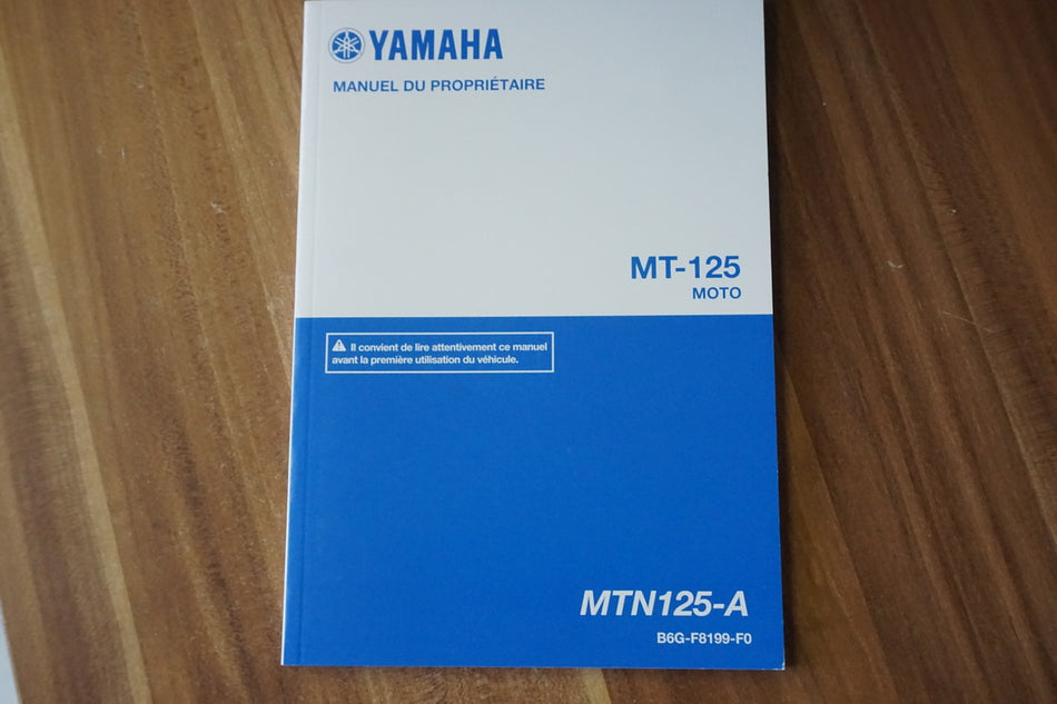 YAMAHA MT 125 A RE39 Owner's Manual Handbook Operating Instructions - French