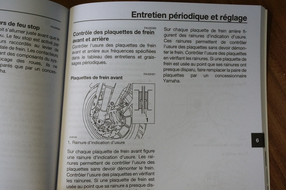 YAMAHA MT 125 A RE39 Owner's Manual Handbook Operating Instructions - French
