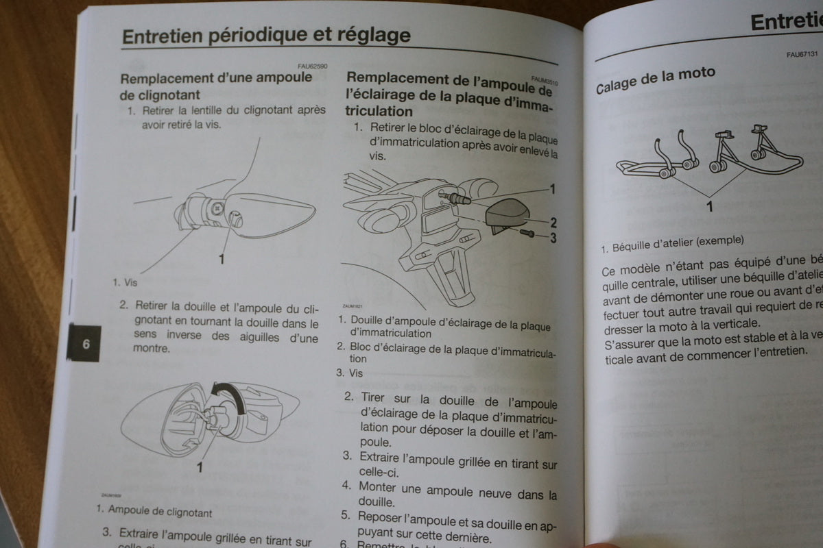 YAMAHA MT 125 A RE39 Owner's Manual Handbook Operating Instructions - French