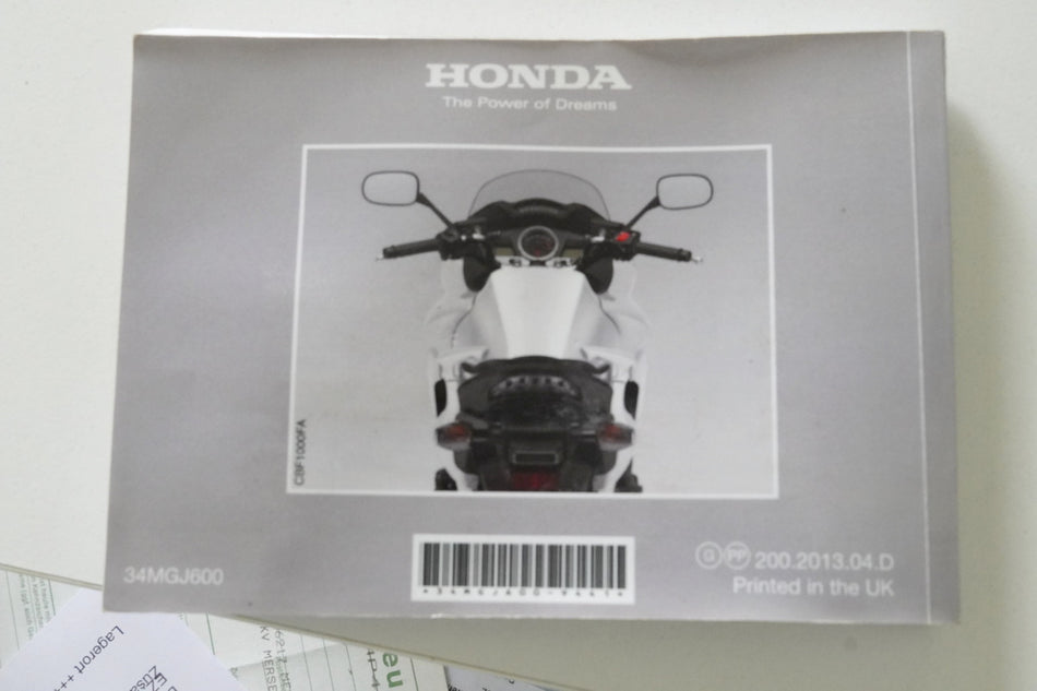 HONDA CBF 1000 FA SC64 Manual del conductor Manual de instrucciones Manual