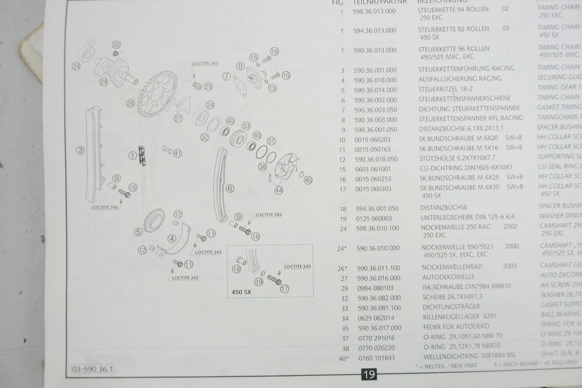KTM 450 EXC 450 525 SX MXC Reparaturanleitung Motor Bedienungsanleitung