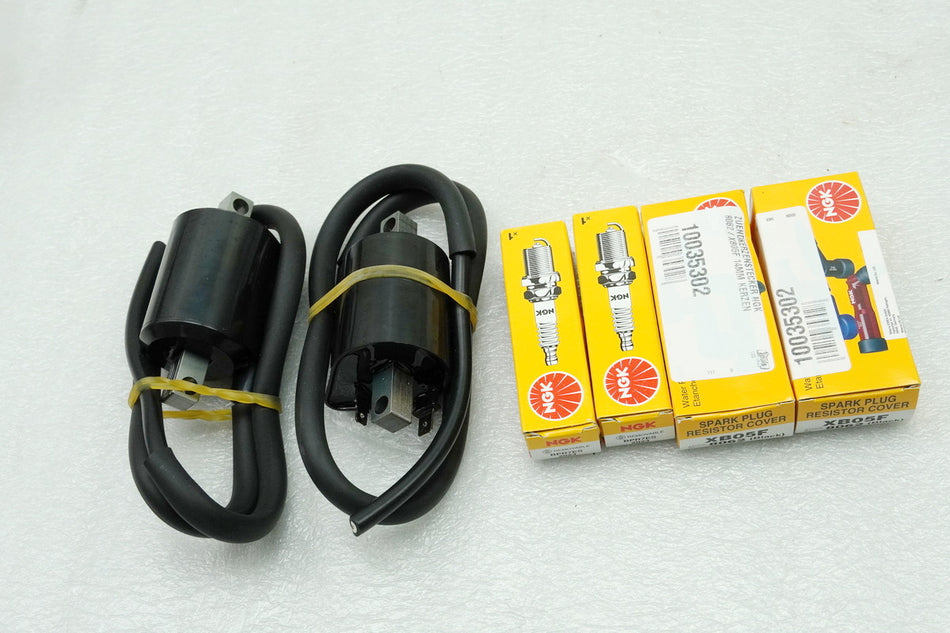 YAMAHA XV 535 VIRAGO 2YL Zündspule 2x Zündkerze NGK BPR7ES Zündkerzenstecker NEU