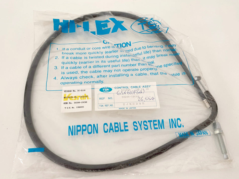 Cable de embrague de accesorio (Ver. 58200-19C00) Suzuki GSX600 - NUEVO