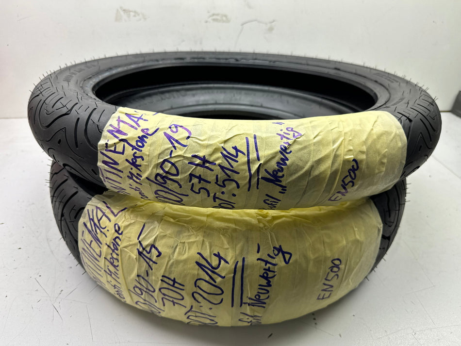 KAWASAKI EN 500 Continental Conti Milestone Reifen Satz 100/90 19 + 140/90 15