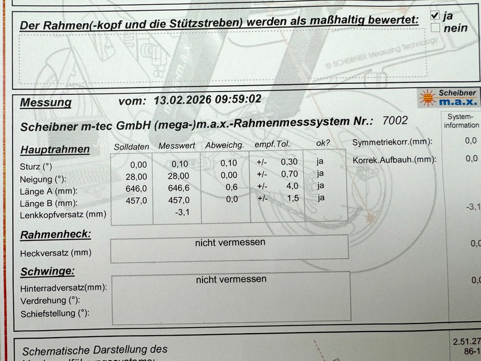 BMW R 1100 RT 259 Chasis, pipa de dirección y documentos de matriculación, informe de medición