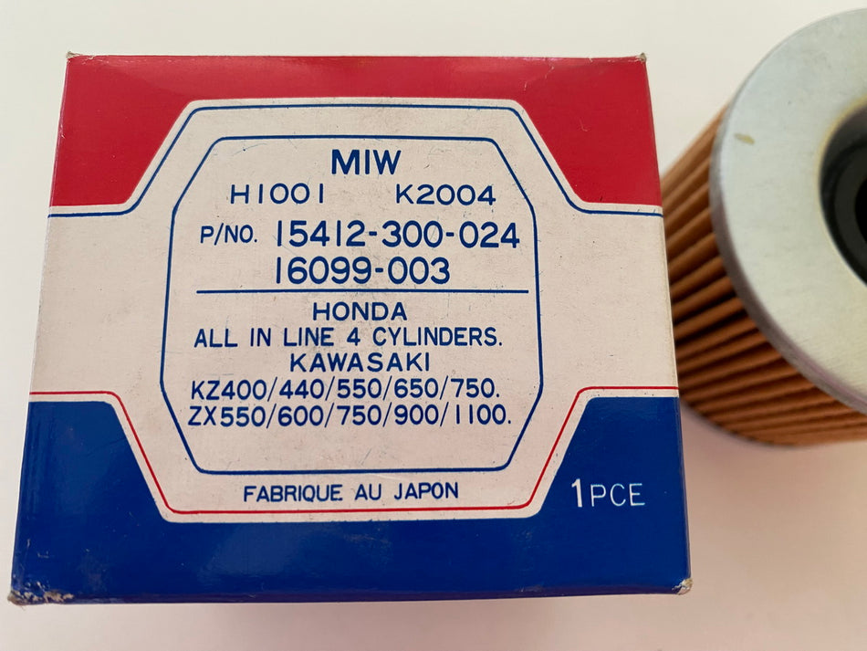 MIW H1001 K2004 Filtro de aceite Oil Filter 15412-300-024 16099-003 Honda Kawasaki - NUEVO