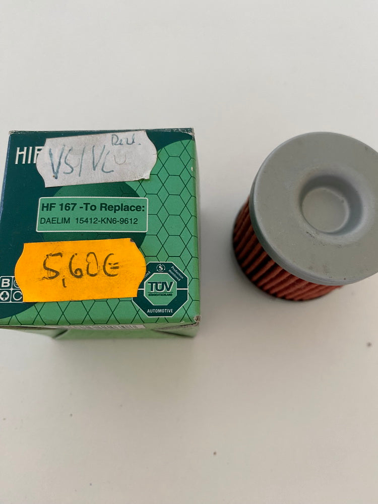 Hiflo Filtro de aceite HF167 Filtro de aceite Daelim Nº comp. 15412-KN6-9612 - NUEVO