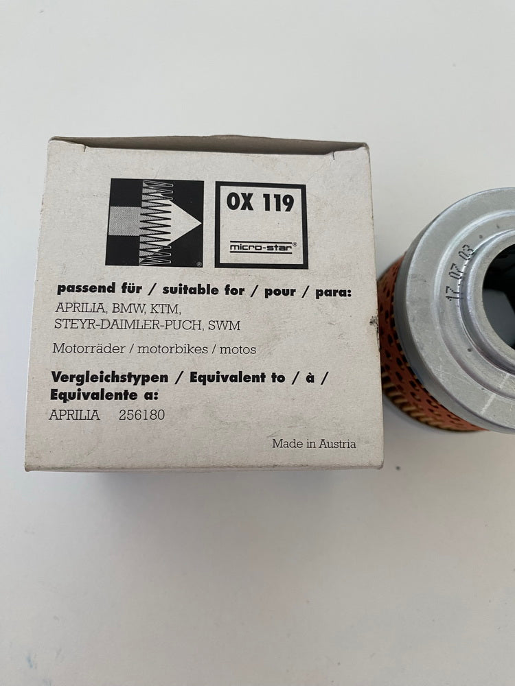 Filtro de aceite Mahle OX119 para Aprilia BMW KTM MZ MUZ - NUEVO