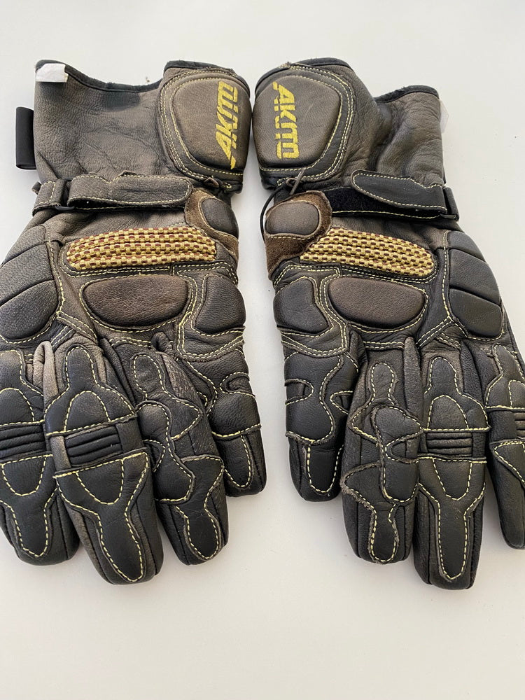 Motorcycle Gloves Leather Akito Kevlar Size 7.5 S - NEW