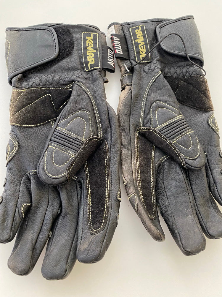 Motorcycle Gloves Leather Akito Kevlar Size 7.5 S - NEW
