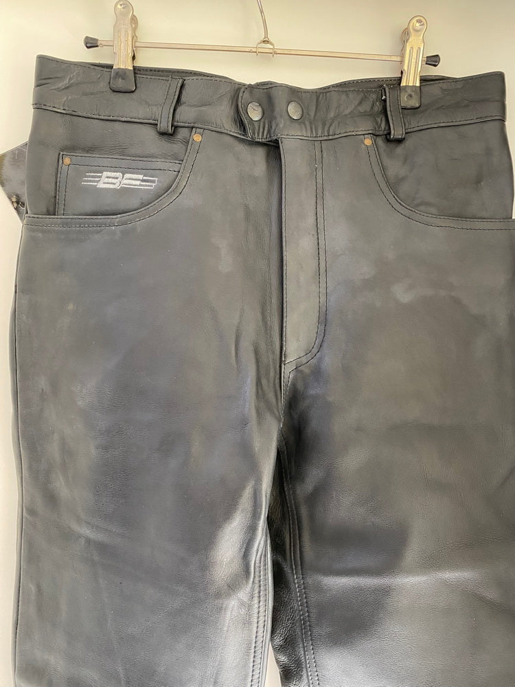 Lederhose Motorrad Bikerhose BF Fashion Leder schwarz Größe 48 - NEU