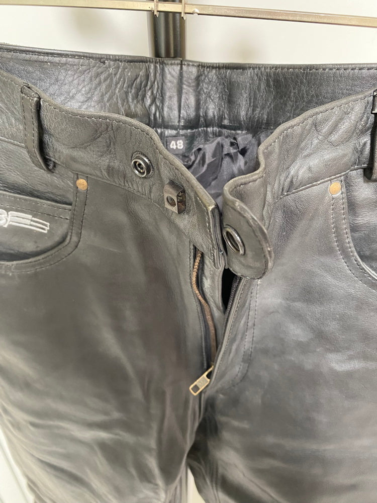Leather Trousers Motorcycle Biker Trousers BF Fashion Leather black size 48 - NEW
