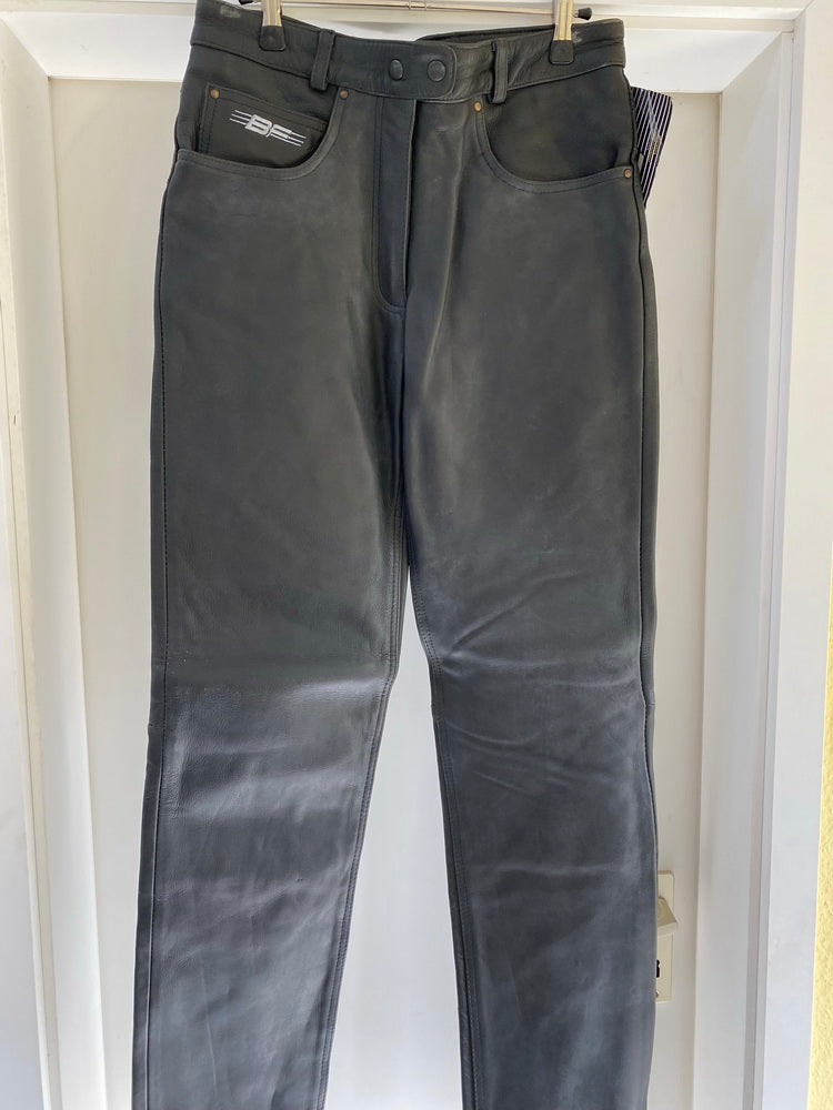 Lederhose Motorrad Bikerhose BF Fashion Leder schwarz Größe 40 - NEU