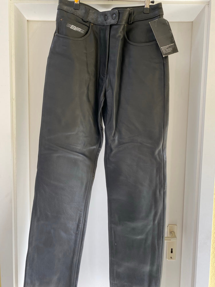 Pantalones de cuero moto biker BF Fashion cuero negro talla 42