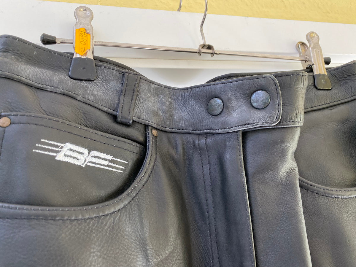 Pantalones de cuero moto biker BF Fashion cuero negro talla 42