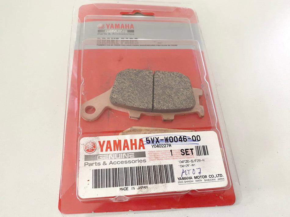 Yamaha Brake Pad Set, Rear Brake Pads, Original 5VX-W0046-00 FZ YZF - NEW