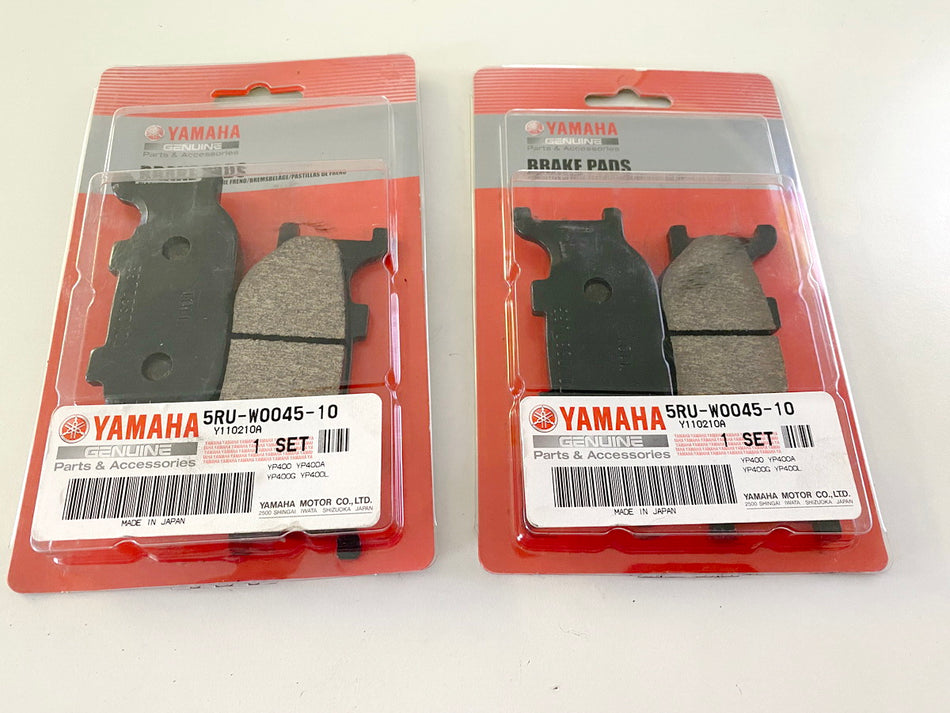 Yamaha 2 juegos de pastillas de freno delanteras izquierda derecha originales 5RU-W0045-10 YP400 - NUEVO