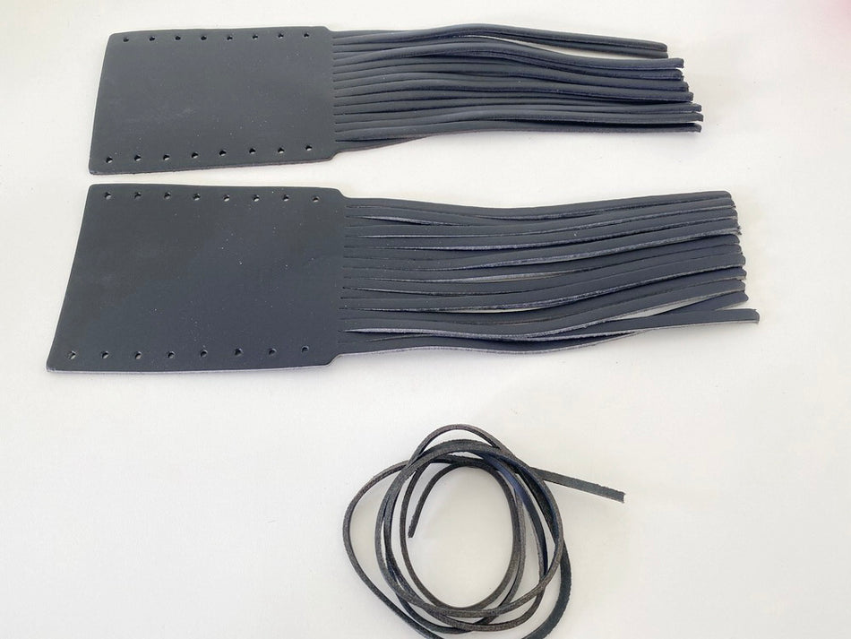 Highway Hawk Fringe Series Leather Grip Cover 2 Piece Tassels - NEW