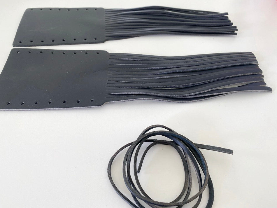 Highway Hawk Fringe Series Leather Grip Cover 2 Piece Tassels - NEW