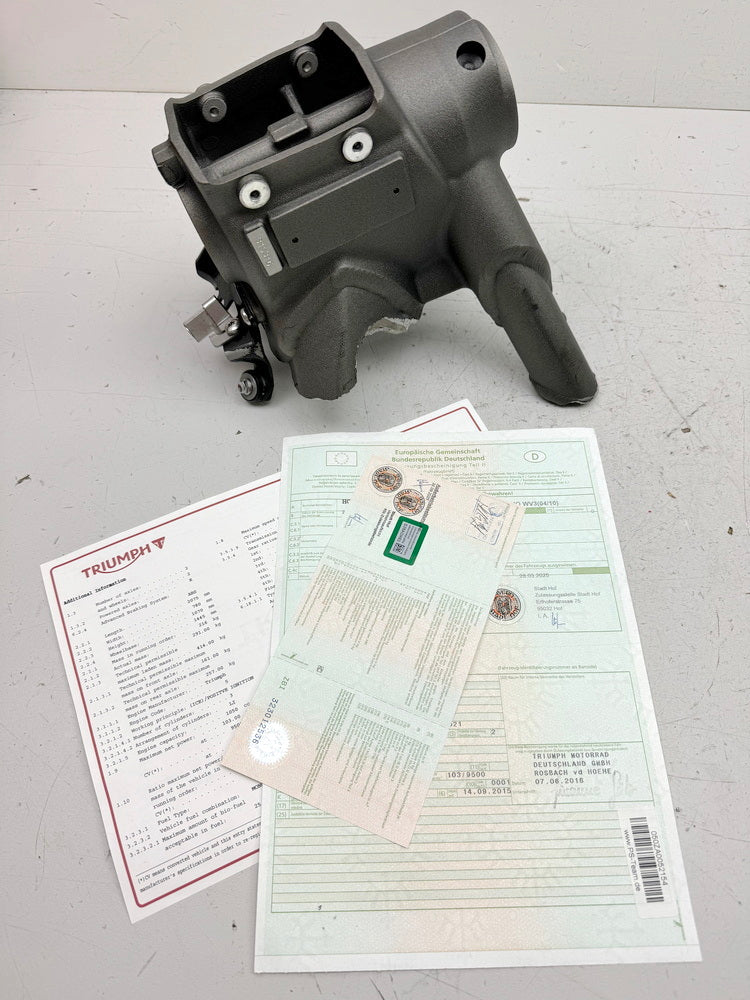 TRIUMPH SPEED TRIPLE 1050 R ABS NN01 Frame & Title Headstock Documents COC